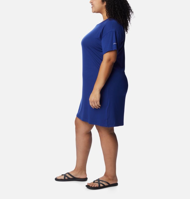 Thumbnail: Women's Anytime Knit Tee Dress - Plus Size, Color: Dark Sapphire, image 3