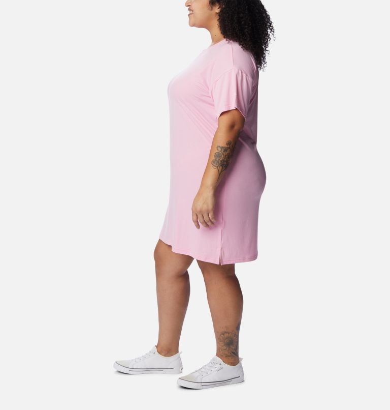 Women's Anytime Knit Tee Dress - Plus Size, Color: Wild Rose, image 3