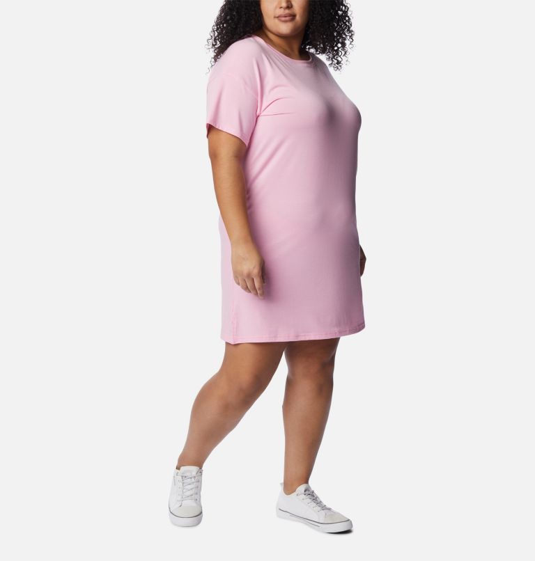 Women's Anytime Knit Tee Dress - Plus Size, Color: Wild Rose, image 5