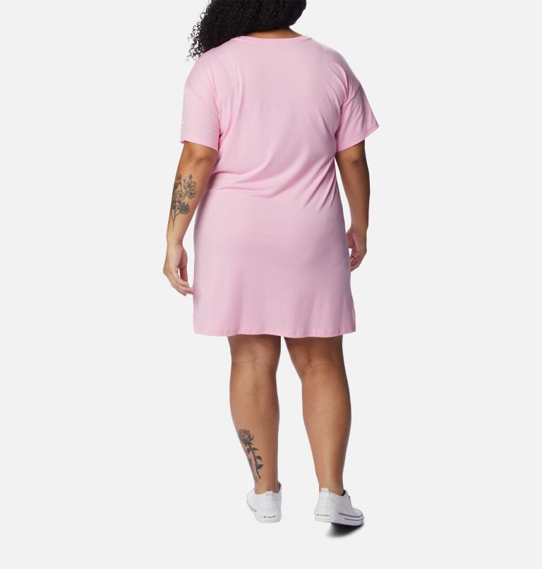 Thumbnail: Women's Anytime Knit Tee Dress - Plus Size, Color: Wild Rose, image 2