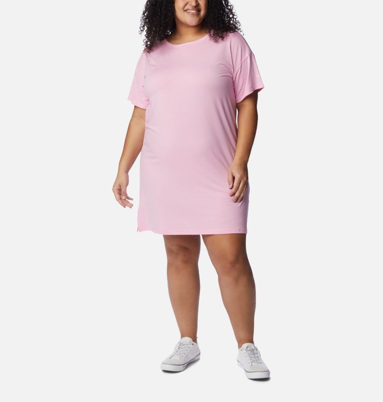 Women's Anytime Knit Tee Dress - Plus Size, Color: Wild Rose, image 1