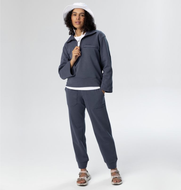 Thumbnail: Women's Columbia Lodge French Terry Pull-On Pants, Color: Nocturnal, Dark Nocturnal Logo, image 6
