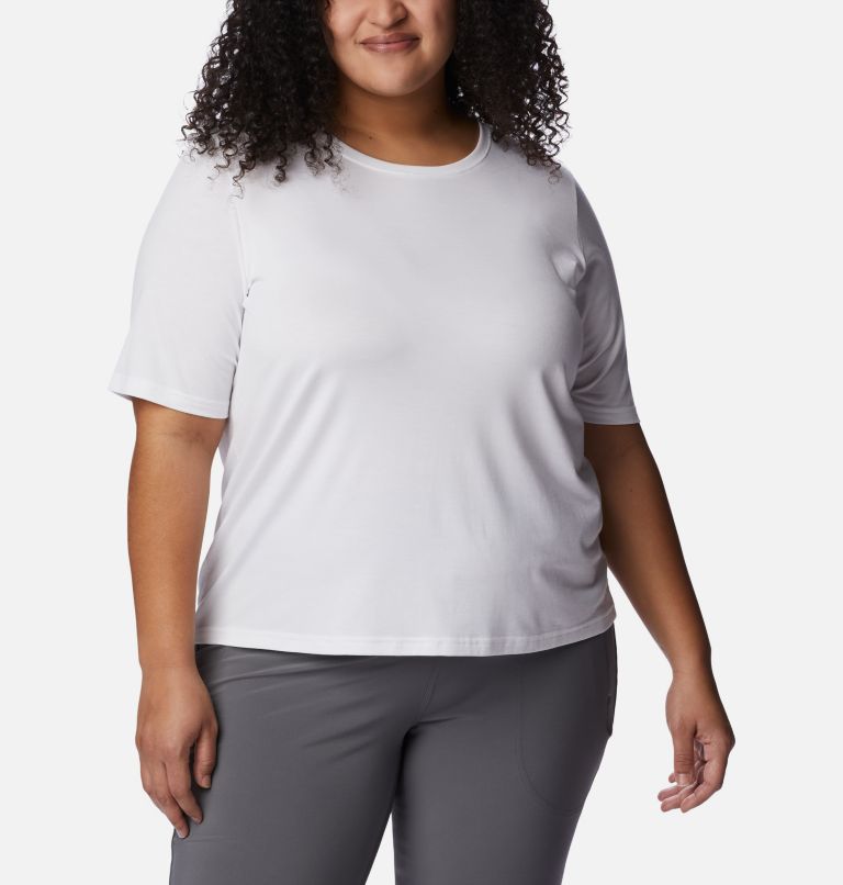 Thumbnail: Women's Anytime Knit T-Shirt - Plus Size, Color: White, image 5