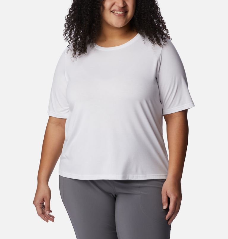 Thumbnail: Women's Anytime Knit T-Shirt - Plus Size, Color: White, image 1