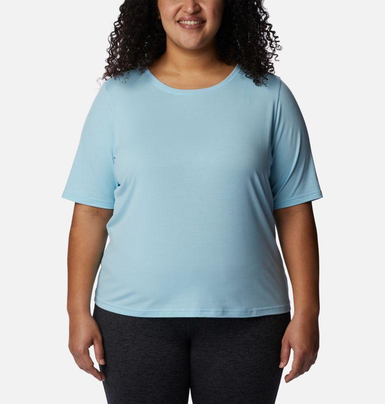 Thumbnail: T-shirt en tricot Anytime Femme - Grandes tailles, Color: Spring Blue, image 1