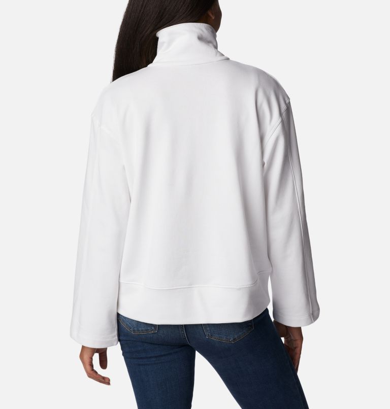 Jersey de felpa francesa Columbia Lodge para mujer, Color: White, Black Logo, image 2