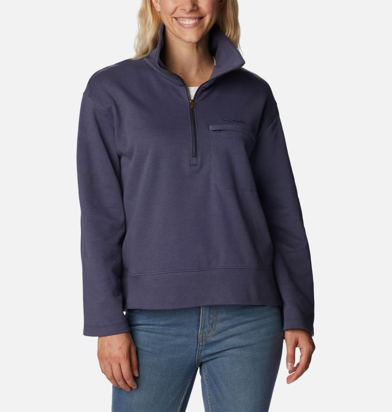 Thumbnail: Women's Columbia Lodge French Terry Pullover, Color: Nocturnal, Dark Nocturnal Logo, image 1