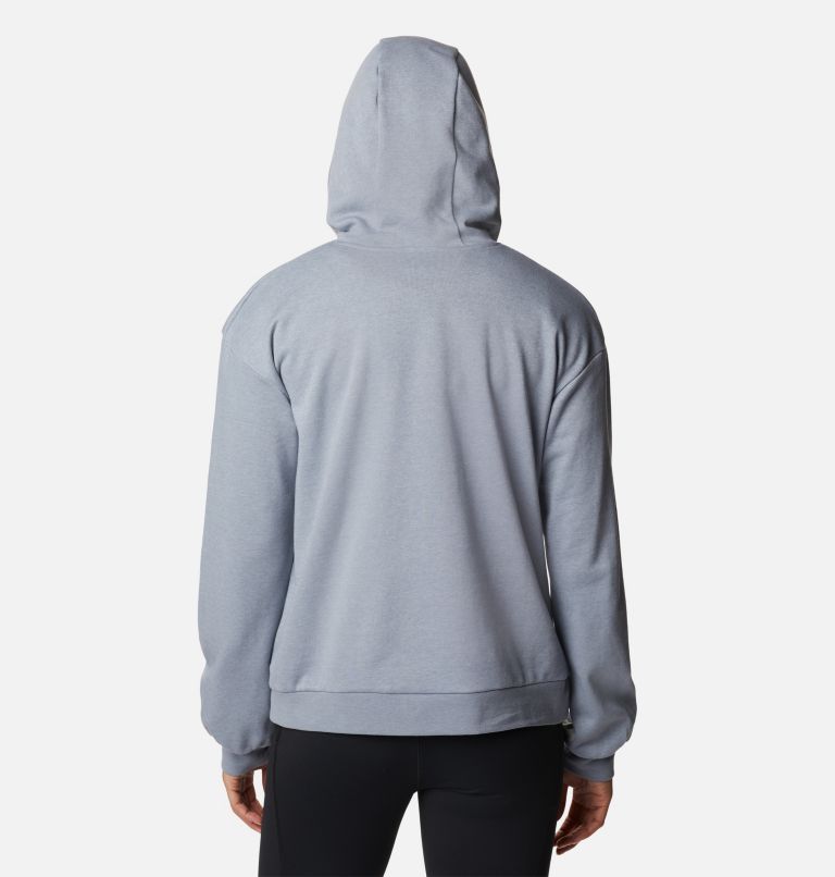 Women's Columbia Logo III French Terry Cropped Hoodie, Color: Light Grey Heather, White Logo, image 2