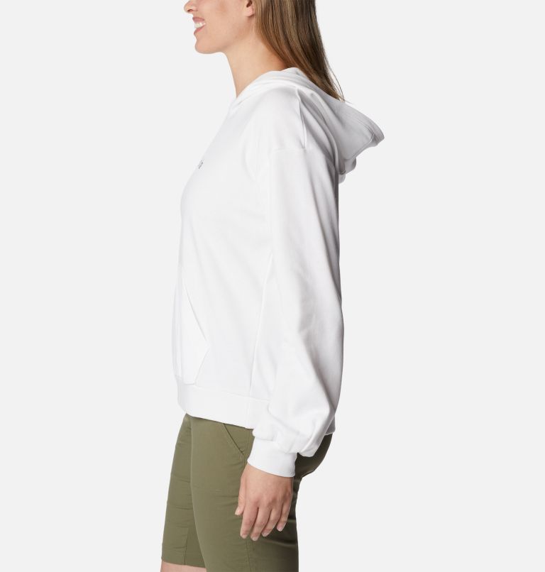 Women's Columbia Logo III French Terry Cropped Hoodie, Color: White, Black Logo, image 3