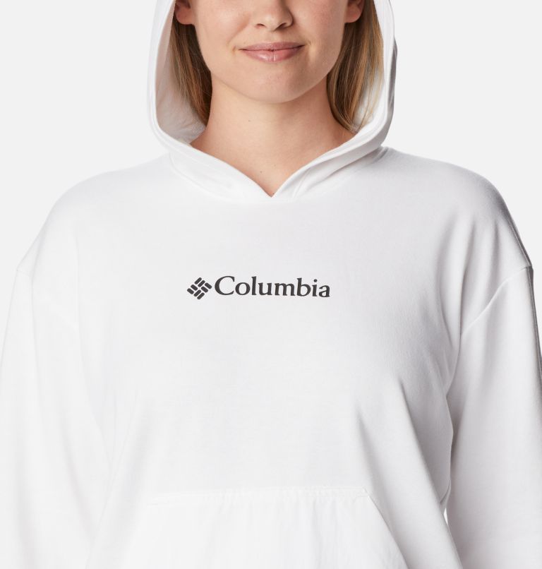Women's Columbia Logo III French Terry Cropped Hoodie, Color: White, Black Logo, image 4