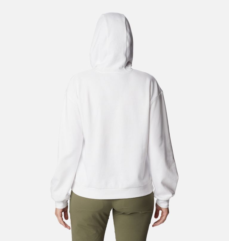 Thumbnail: Women's Columbia Logo III French Terry Cropped Hoodie, Color: White, Black Logo, image 2