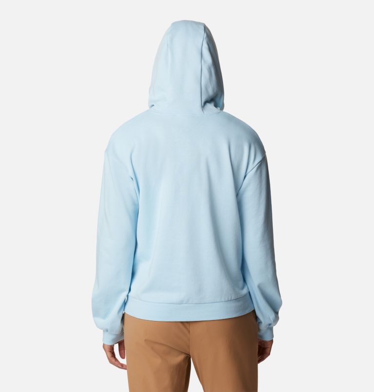 Thumbnail: Women's Columbia Logo III French Terry Cropped Hoodie, Color: Spring Blue, Atoll Logo, image 2