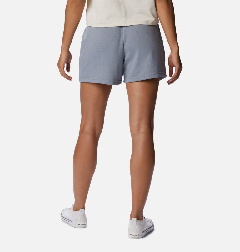 Women's Columbia Logo III French Terry Women's Shorts, Color: Light Grey Heather, White Logo, image 2