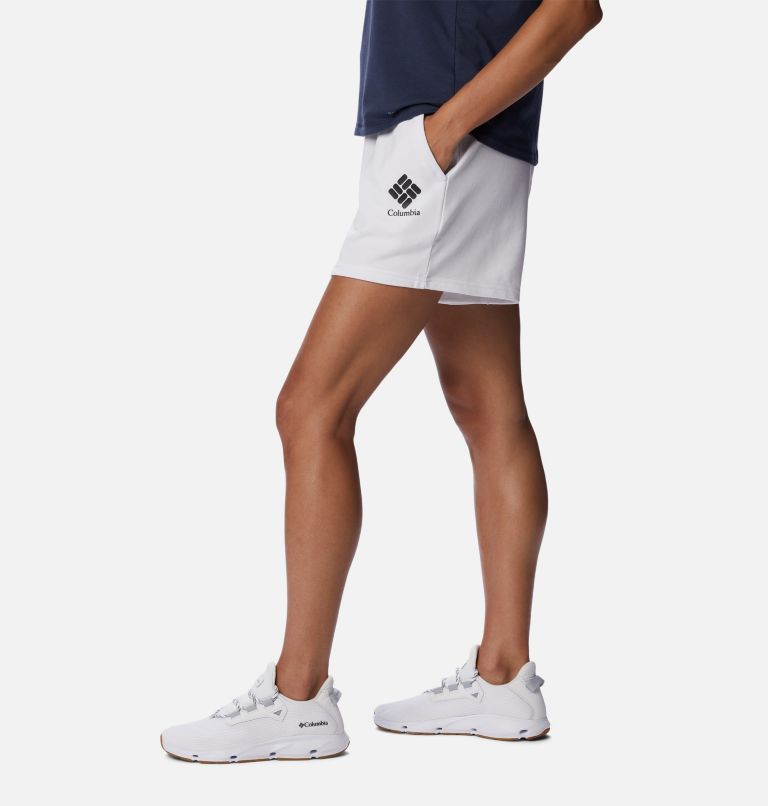 Columbia Logo III French Terry Short | 100 | XL, Color: White, Black Logo, image 3
