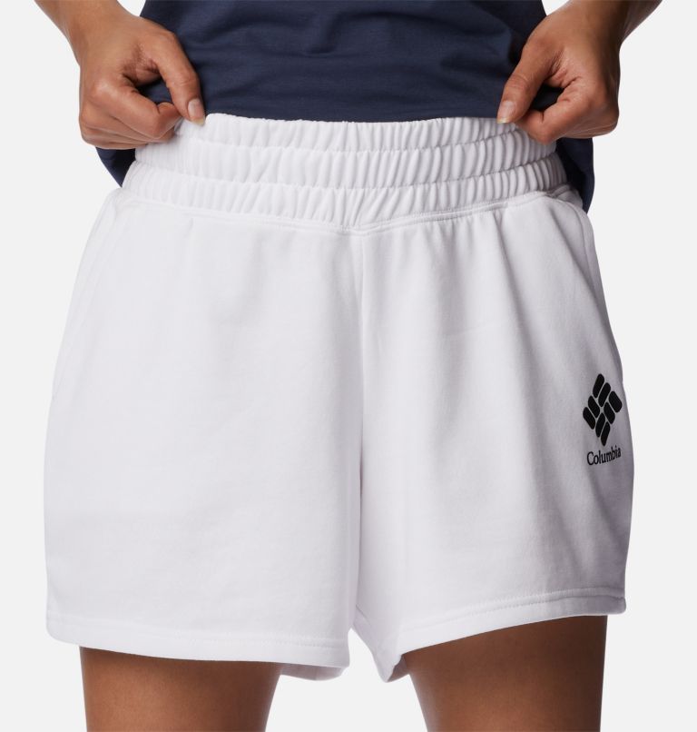 Columbia Logo III French Terry Short | 100 | XL, Color: White, Black Logo, image 4