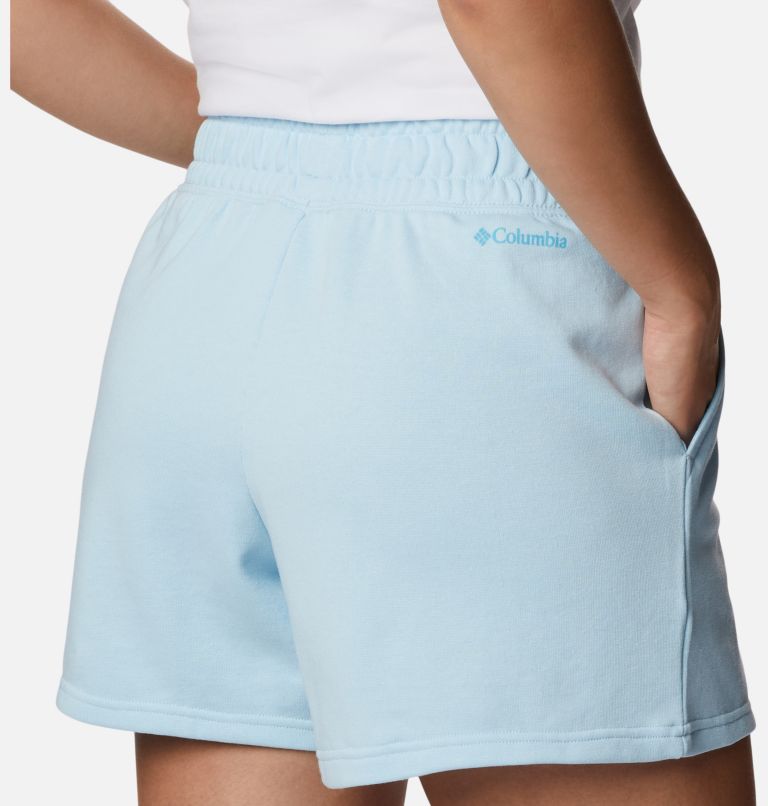 Thumbnail: Women's Columbia Logo III French Terry Shorts, Color: Spring Blue, Atoll Logo, image 5