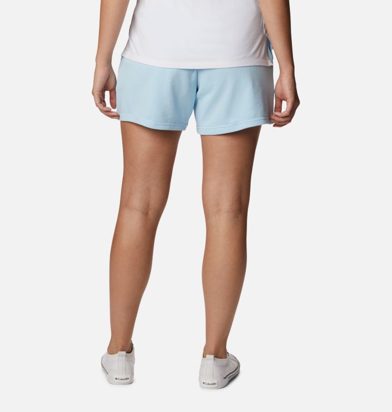 Thumbnail: Women's Columbia Logo III French Terry Shorts, Color: Spring Blue, Atoll Logo, image 2