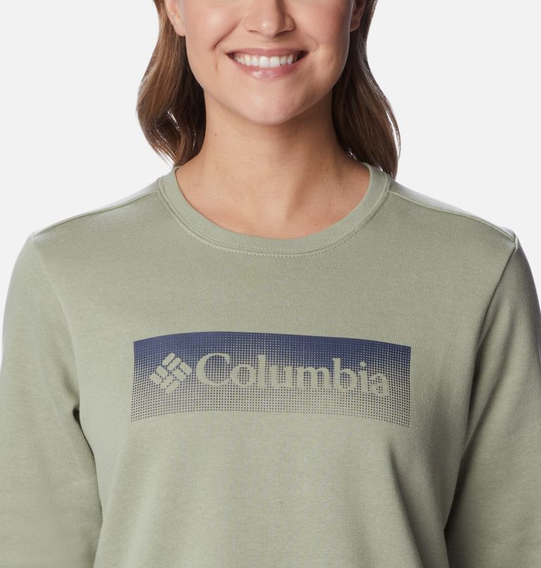 Thumbnail: Women's Columbia Logo II Sweatshirt, Color: Safari, Nocturnal Framed Halftone Logo, image 4