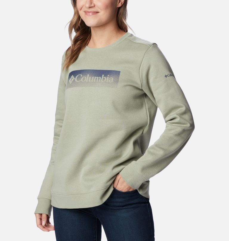 Women's Columbia Logo II Sweatshirt, Color: Safari, Nocturnal Framed Halftone Logo, image 5