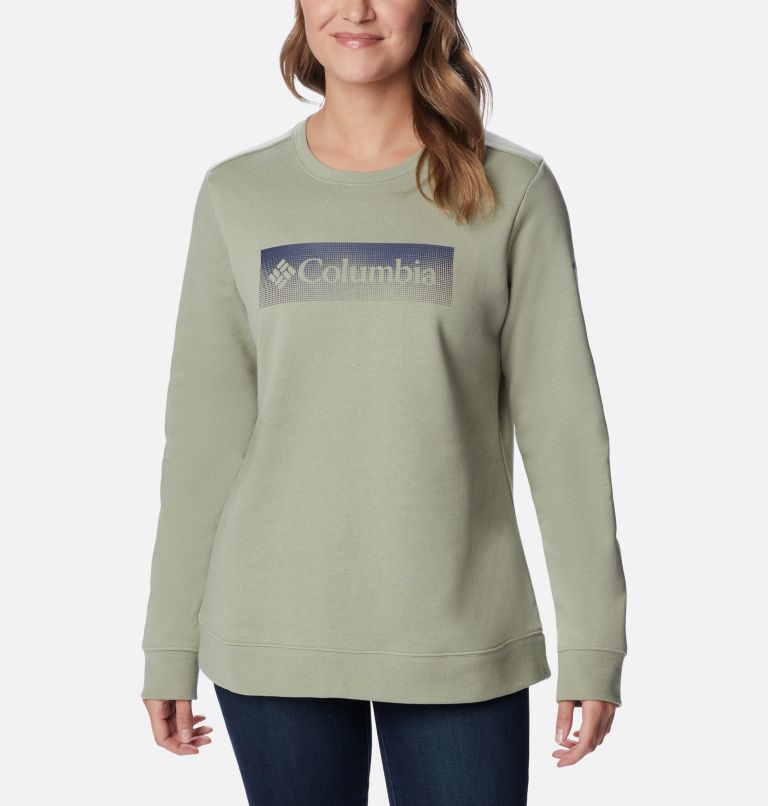 Thumbnail: Women's Columbia Logo II Sweatshirt, Color: Safari, Nocturnal Framed Halftone Logo, image 1