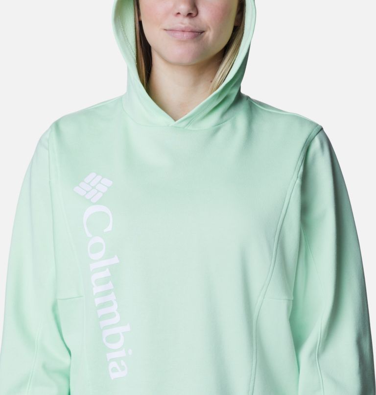Women's Columbia Trek Seasonal French Terry Hoodie, Color: Key West, White Logo, image 4