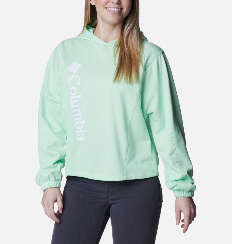 Women's Columbia Trek Seasonal French Terry Hoodie, Color: Key West, White Logo, image 5