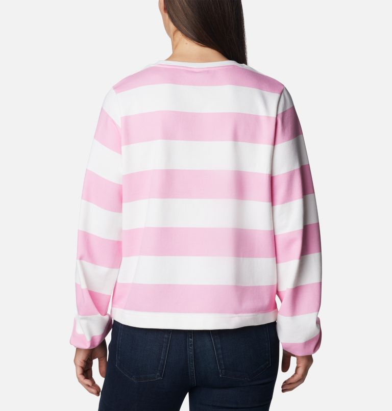 Thumbnail: Women's Columbia Trek French Terry Graphic Crew, Color: Wild Rose, Rugby Stripe, image 2