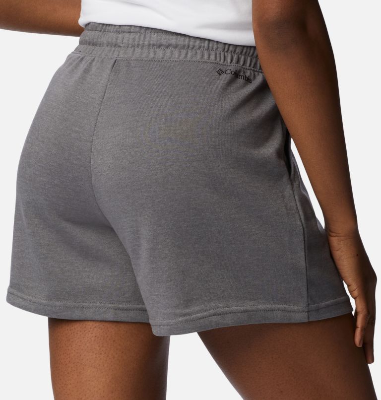 Women's Columbia Trek French Terry Shorts, Color: City Grey Hthr, Black CSC Stacked Logo, image 5