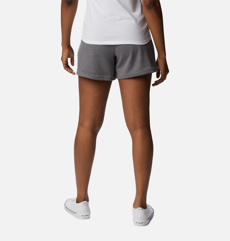 Women's Columbia Trek French Terry Shorts, Color: City Grey Hthr, Black CSC Stacked Logo, image 2