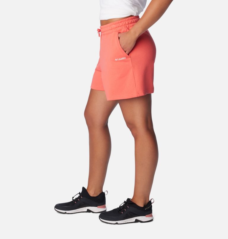 Women's Columbia Trek French Terry Shorts, Color: Juicy, image 3