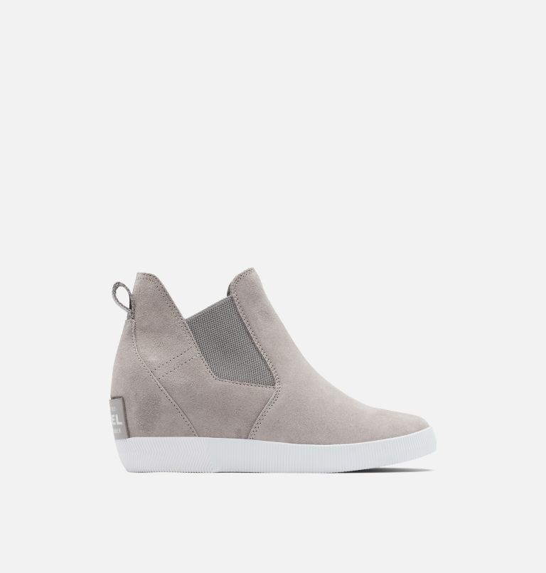 Grey wedge ankle boots on sale