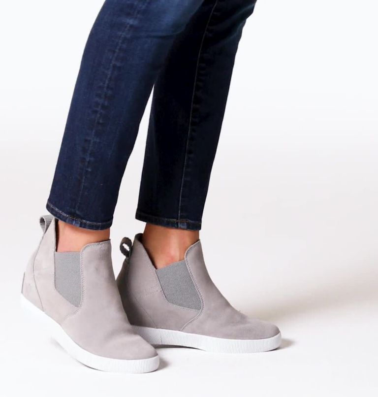 OUT N ABOUT? SLIP-ON WEDGE | 061 | 8.5, Color: Chrome Grey, White
