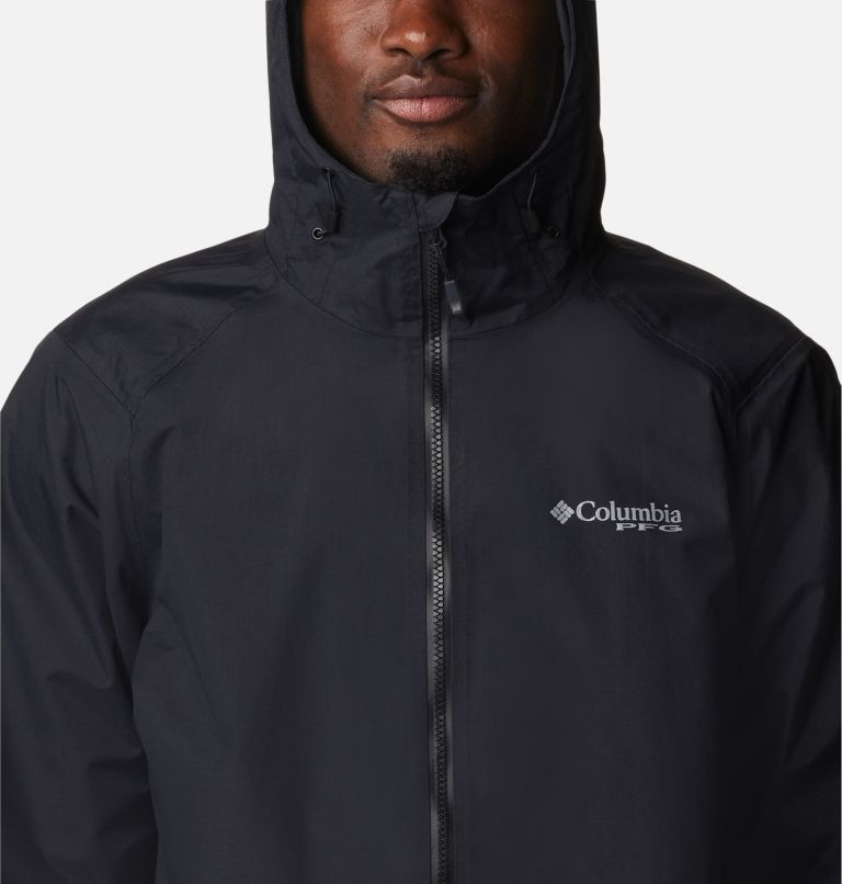 Men's PFG Omni-Tech 3D Rain Jacket, Color: Black, image 4