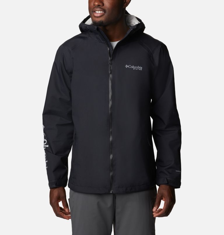 Men's PFG Omni-Tech 3D Rain Jacket, Color: Black, image 1