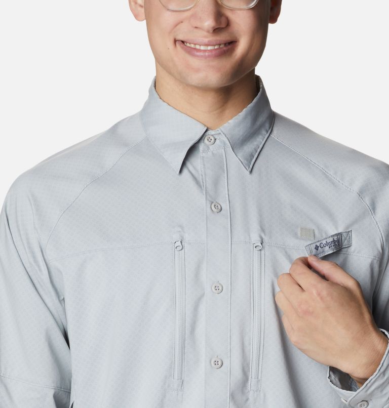 Thumbnail: Men's PFG Blood ‘N Guts Zero Airgill Long Sleeve Shirt, Color: Cool Grey, image 4
