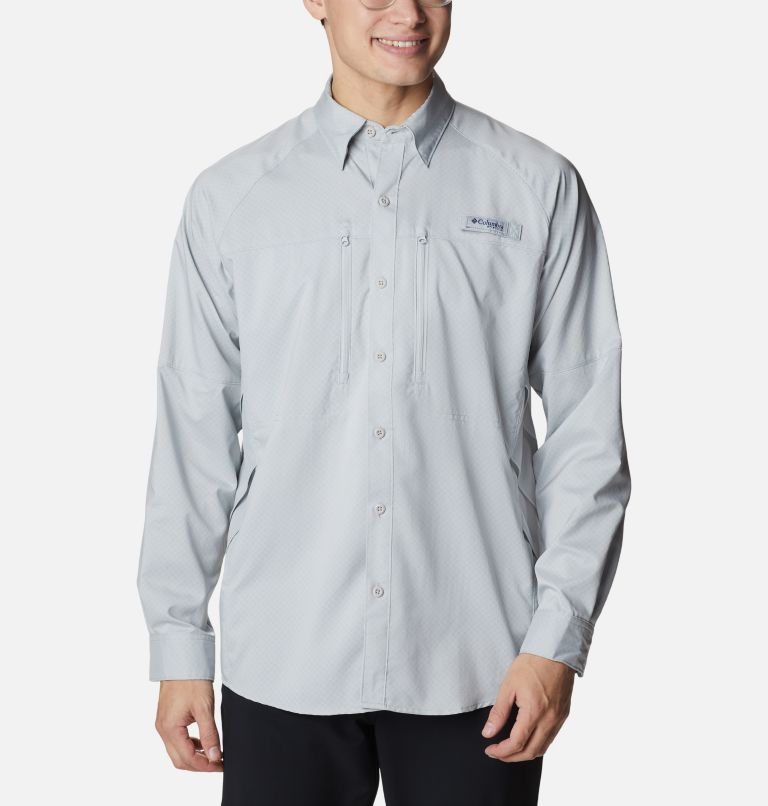 Men's PFG Blood ‘N Guts Zero Airgill Long Sleeve Shirt, Color: Cool Grey, image 1