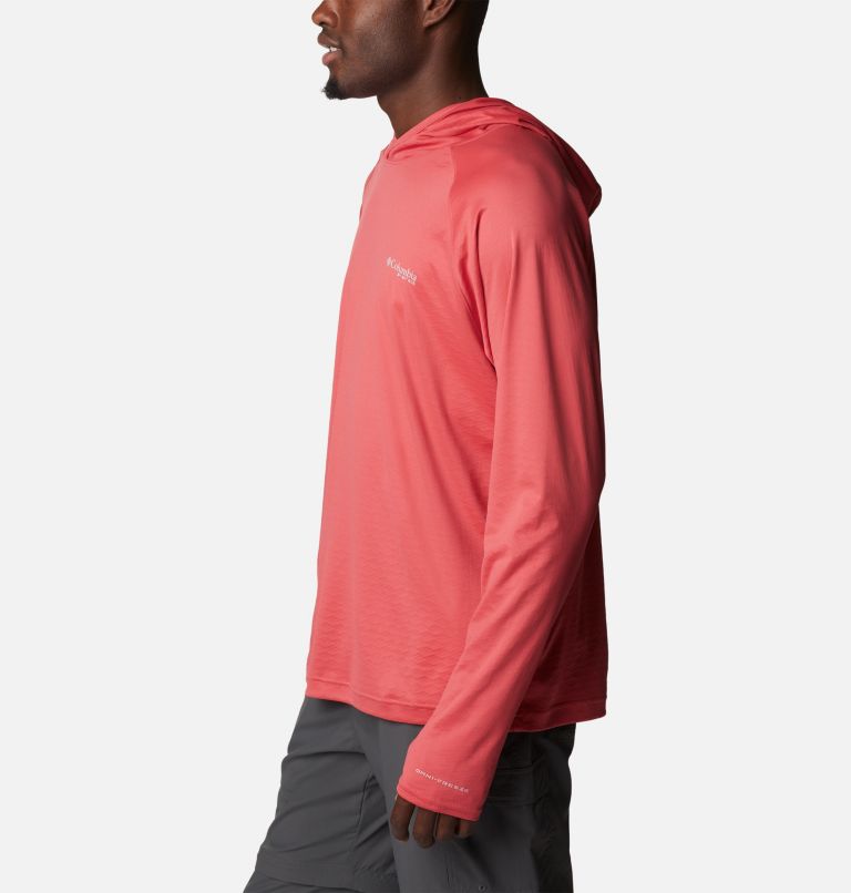 Men's PFG Zero Rules Ice Hoodie, Color: Sunset Red, image 3