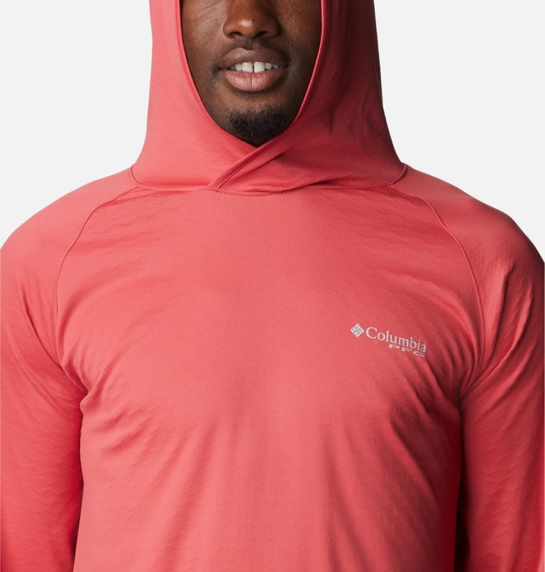 Men's PFG Zero Rules Ice Hoodie, Color: Sunset Red, image 4