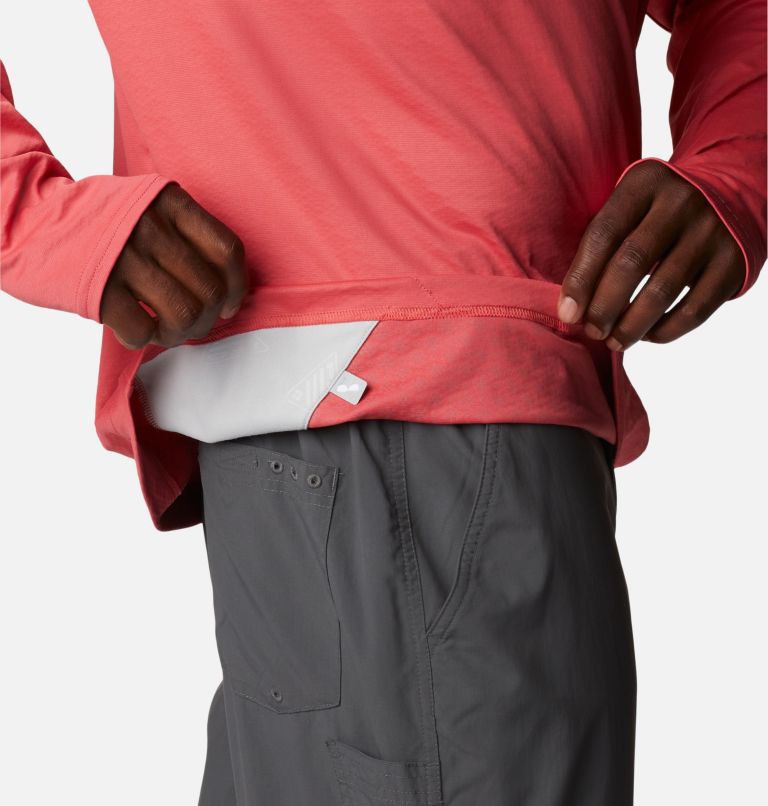 Thumbnail: Men's PFG Zero Rules Ice Hoodie, Color: Sunset Red, image 6
