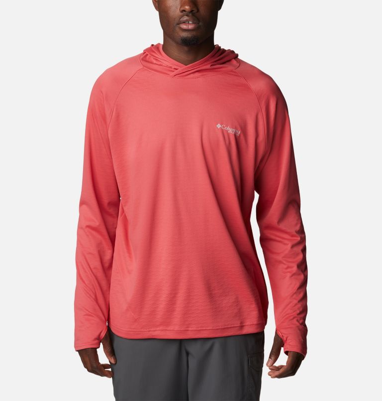 Men's PFG Zero Rules Ice Hoodie, Color: Sunset Red, image 1