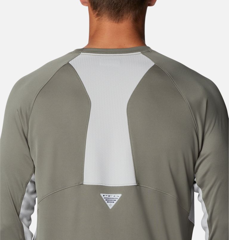 Thumbnail: Men's PFG Terminal Tackle Vent Long Sleeve Shirt, Color: Cypress, Cool Grey, image 5