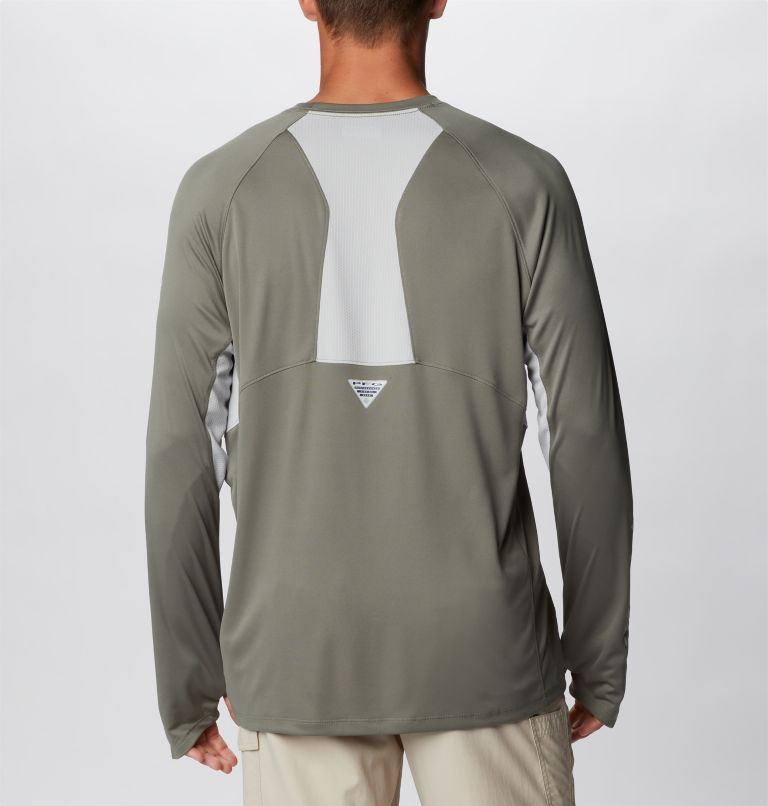 Men's PFG Terminal Tackle Vent Long Sleeve Shirt, Color: Cypress, Cool Grey, image 2
