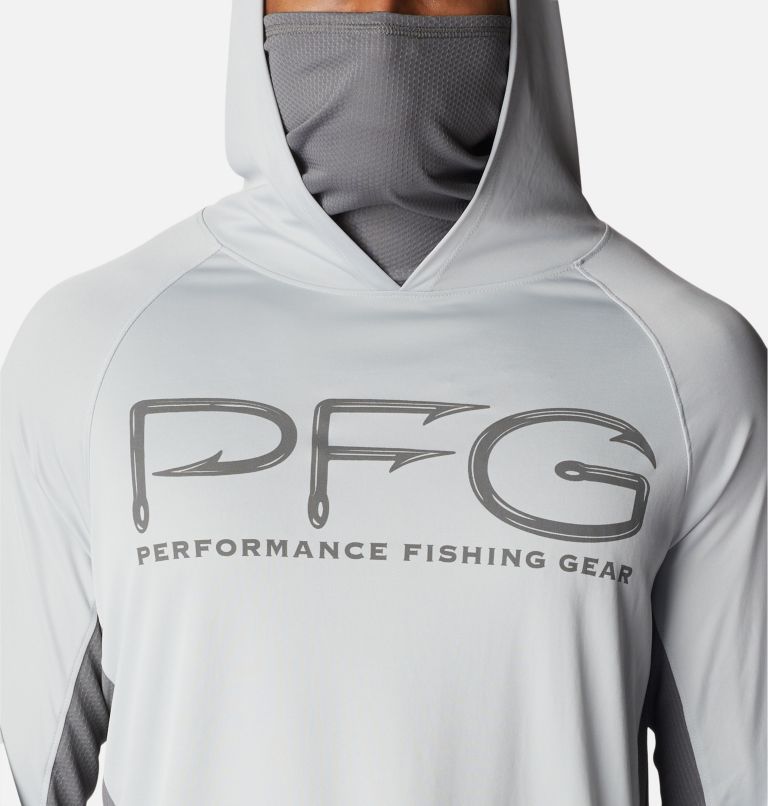 Men's PFG Terminal Tackle Vent Hoodie, Color: Cool Grey, City Grey, image 4