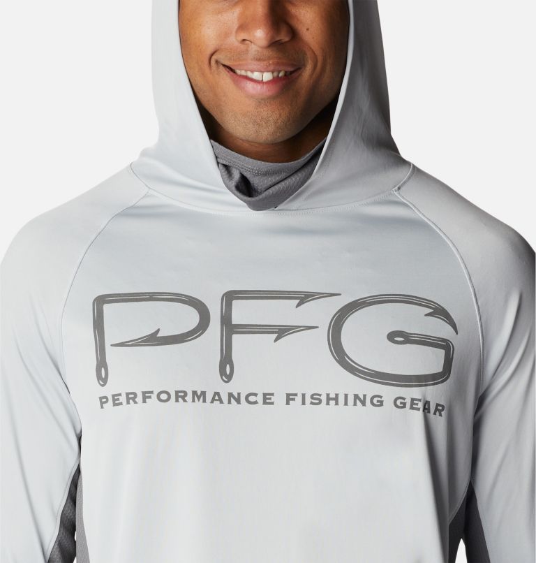 Men's PFG Terminal Tackle Vent Hoodie, Color: Cool Grey, City Grey, image 6