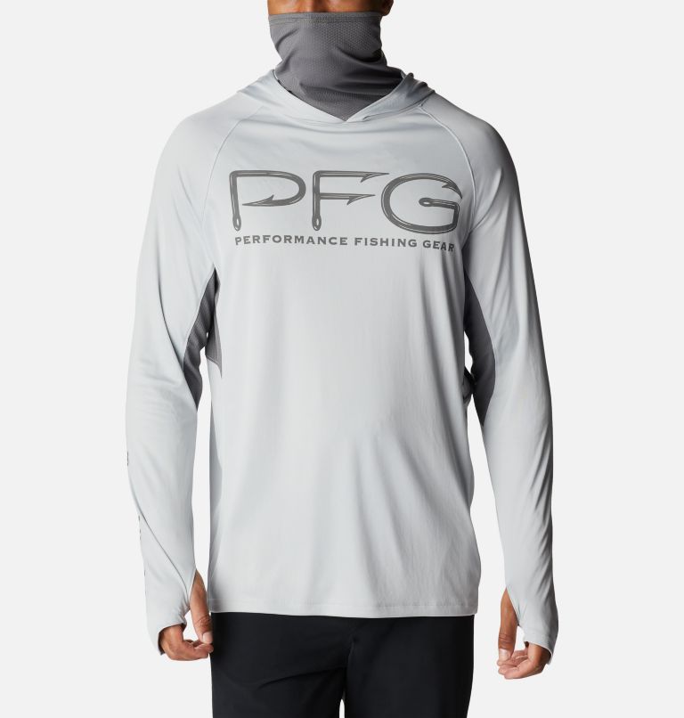Men's PFG Terminal Tackle Vent Hoodie, Color: Cool Grey, City Grey, image 8