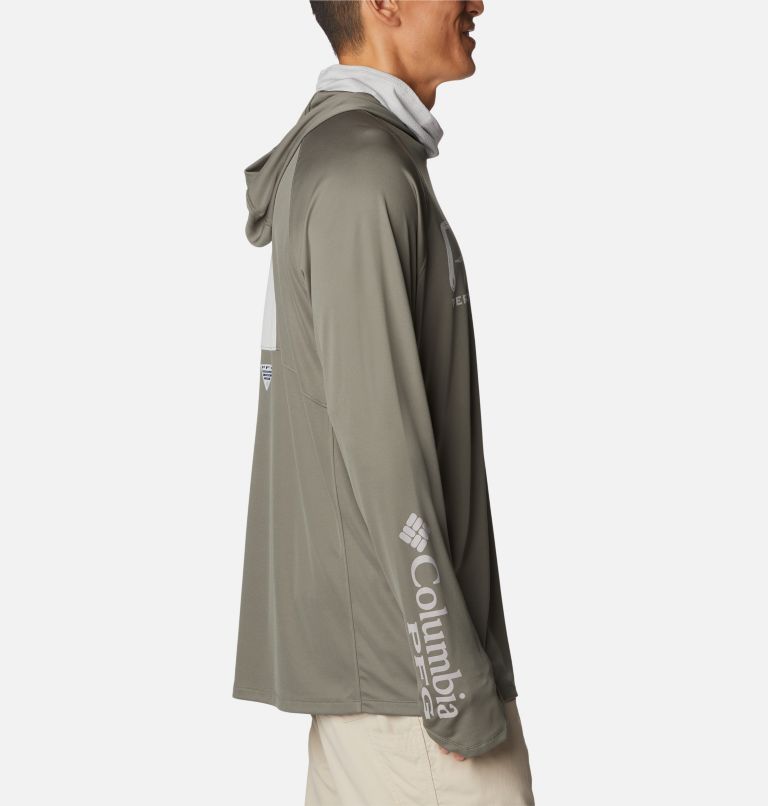 Men's PFG Terminal Tackle Vent Hoodie, Color: Cypress, Cool Grey, image 3