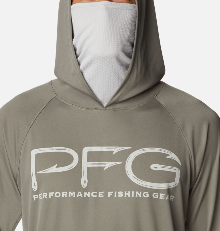Men's PFG Terminal Tackle Vent Hoodie, Color: Cypress, Cool Grey, image 4