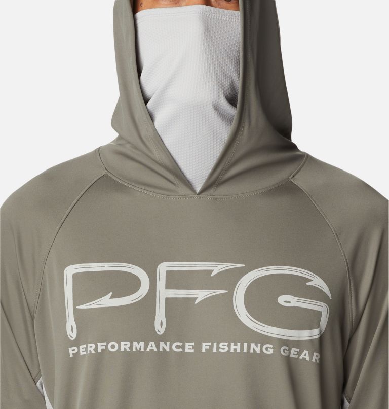 Men's PFG Terminal Tackle Vent Hoodie, Color: Cypress, Cool Grey, image 6
