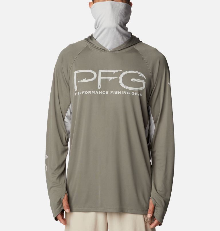 Thumbnail: Men's PFG Terminal Tackle Vent Hoodie, Color: Cypress, Cool Grey, image 8