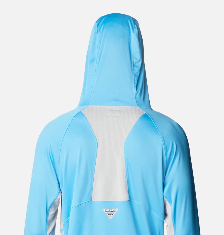 Men's PFG Terminal Tackle Vent Hoodie, Color: Riptide, Cool Grey, image 5